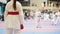 Sports teenagers - kid sportsmen at karate tatami - ready for fight