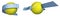 Sports tennis ball in ribbons with colors Greece flag. Athletes in tennis. Isolated vector on white background