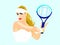 sports tennis girl tennis player drawing illustration