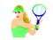 sports tennis girl tennis player drawing illustration vector