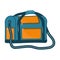 Sports or travel bag for transporting inventory, color isolated vector illustration