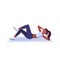 Sports woman doing press exercises on mat african american girl training in gym aerobic workout healthy lifestyle