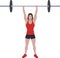 Sports woman training shoulder push press workout. CrossFit sport exercise. Healthy fitness body shape motivation.