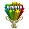 Sports Word Gold Trophy Winner Champion