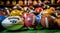 sportsballs background, soccer balls on aabstract ball background, close-up of sports balls