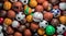 sportsballs background, soccer balls on aabstract ball background, close-up of sports balls