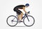 Sportsman cycling on white background, vector illustration