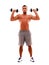 Sportsman doing exercises with dumbbells