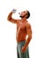 Sportsman drinking water