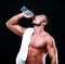 Sportsman drinking water