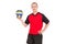 Sportsman holding a volleyball