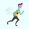 Sportsman runner vivid color vector illustration