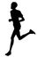 Sportsman running vector silhouettes isolated on white background. Runners on sprint.