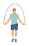 Sportsman skipping with jump rope illustration. fitness instructor. Sport exercising and lifestyle concept. skipping rope.