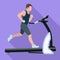 Sportsman treadmill icon, flat style