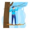 Sportsman vector illustration, cartoon flat man climber character climbing rope ladders with protective equipment