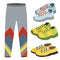 Sportswear running clothes runner gears for sport workout vector illustration