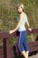 Sportswoman Lunging Outdoors.