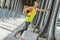 Sportswoman relaxing after workout on Pont de Bir-Hakeim bridge