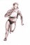 Sportswoman in relay race - drawn pastel pencil graphic artistic illustration on paper