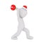 Sporty 3d man lifting weights in a gym