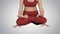 Sporty attractive woman practicing yoga, standing in Scale exercise, Tolasana pose on gradient background.