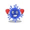A sporty bacteria coronavirus boxing mascot design style