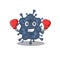 A sporty boxing athlete mascot design of bacteria neisseria with red boxing gloves