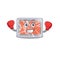 A sporty boxing athlete mascot design of frozen salmon with red boxing gloves