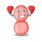 A sporty boxing athlete mascot design of neisseria gonorrhoeae with red boxing gloves