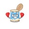 Sporty Boxing condensed milk mascot character style