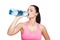 Sporty brunette woman drink water