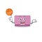 Sporty cartoon mascot design of womens wallet with basketball