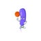 An sporty cholerae mascot design style playing basketball on league