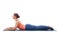 Sporty fit yogini woman practices yoga asana