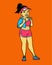 Sporty Girl Content Creator Cartoon Mascot Character