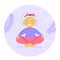 Sporty Granny does Yoga. Old person. Vector colorful cartoon illustration. Senior woman in pose yoga. Exercising for better health