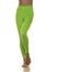 Sporty green leggings on slim pretty bare legs on a white background. Front view