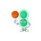 An sporty green streptococcus pneumoniae mascot design style playing basketball on league