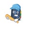 Sporty phone book cartoon character design with baseball