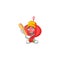 Sporty smiling chinese lampion cartoon mascot with baseball