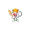 Sporty smiling cup coffee love cartoon mascot with baseball