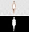 Sporty styles woman walking in white, Alpha Channel