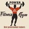 Sporty vector poster fitness man doing gym