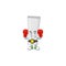 A sporty white plastic tube boxing athlete cartoon mascot design style