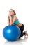 Sporty woman with gymnastic ball