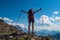 Sporty woman hiking in Switzerland alps