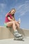 Sporty Woman Holding Bottle Of Water