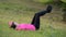 Sporty women doing sport exercise in the park