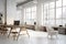 Spot Metering Elegance: Open Plan Industrial Office in Airy White